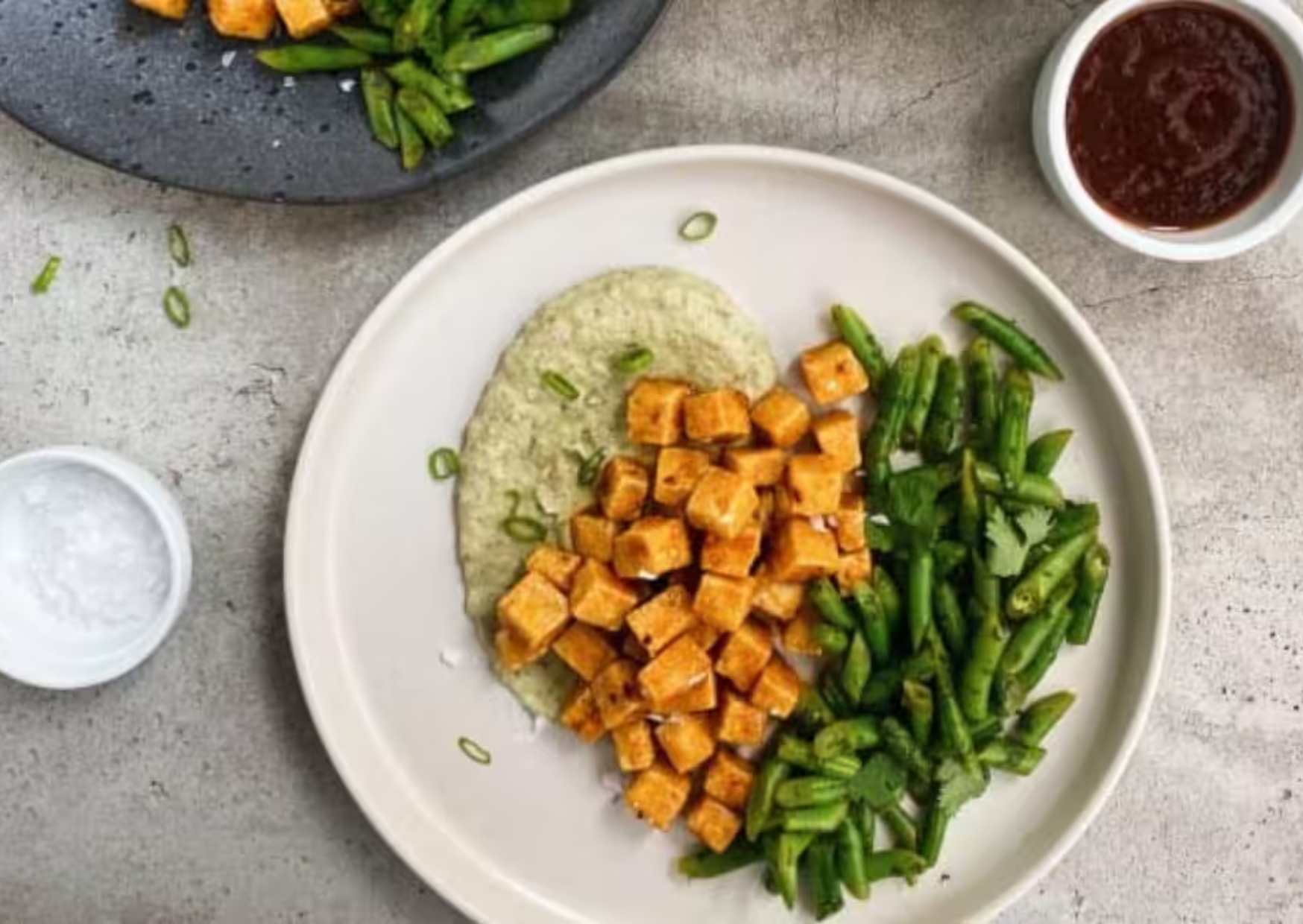 Tofu pop-corn sauce miel et chipotle