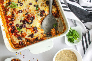 Casserole de quinoa pizza