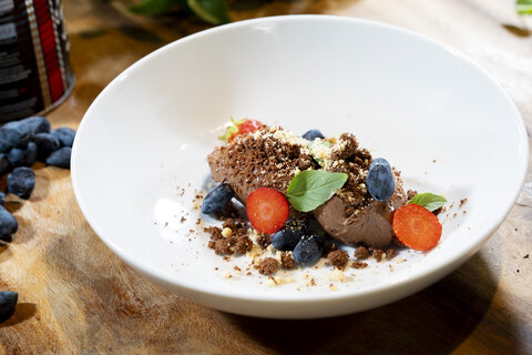 Crémeux de chocolat noir et tofu soyeux