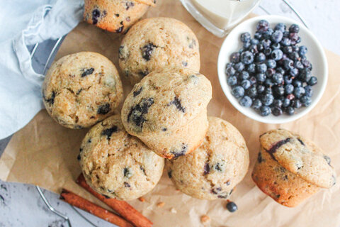 Muffins aux bleuets et citron à la farine de seigle