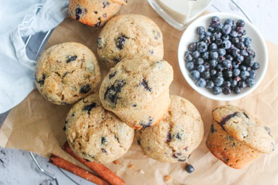 Muffins aux bleuets et citron à la farine de seigle